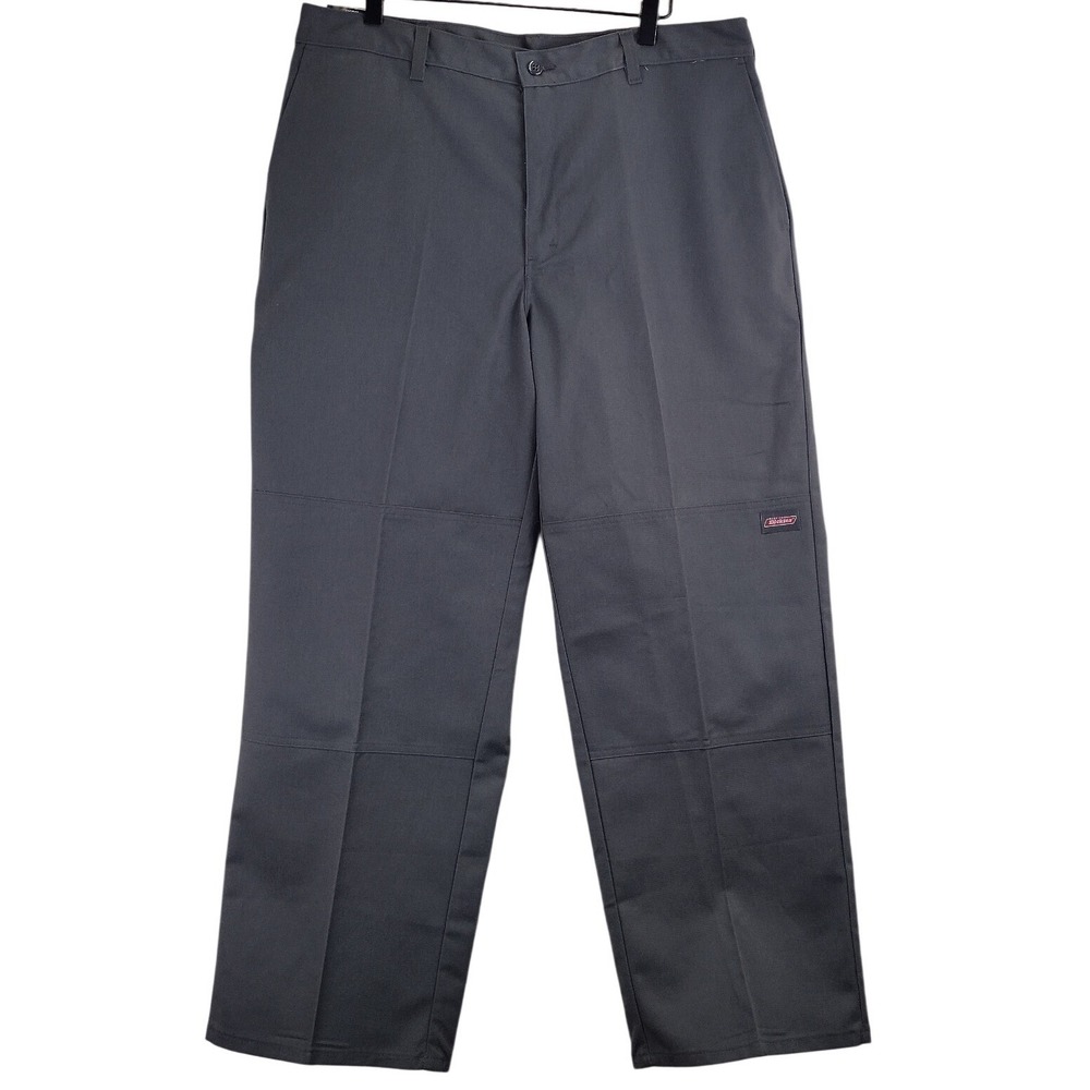 Dickies Double Knee Work Pant Mens 36x30 Charcoal Grey Loose Fit Flat Front NEW